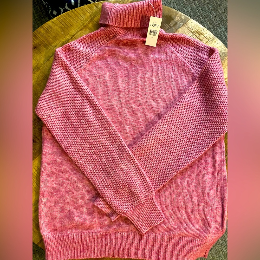 Loft new with tags pink textured sweater